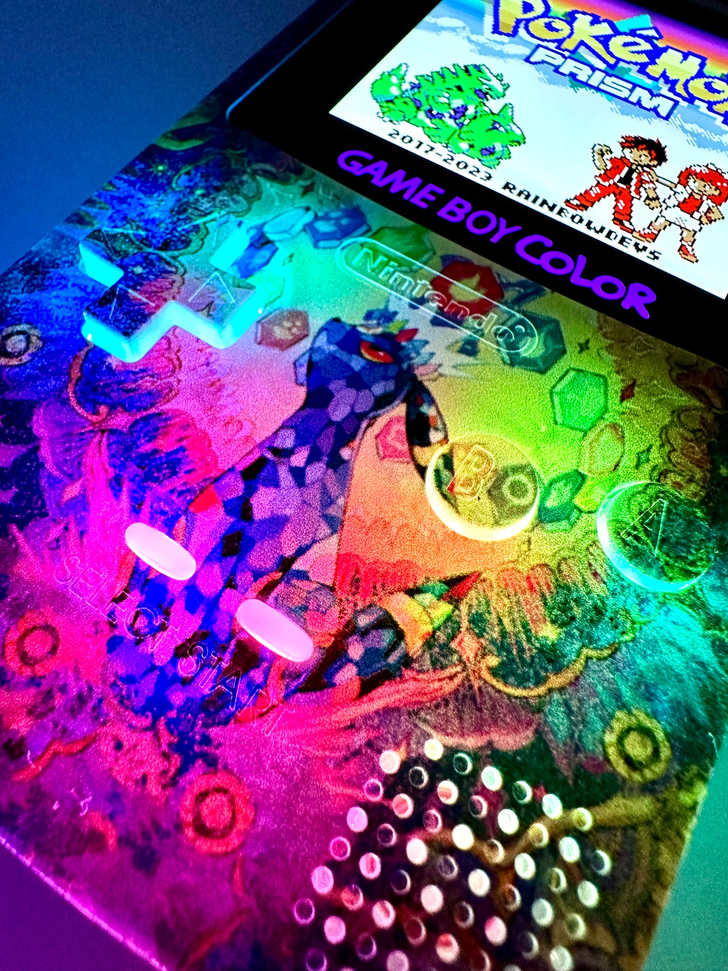Moonbreon Game Boy Color with OLED Touch Screen & Button LEDs
