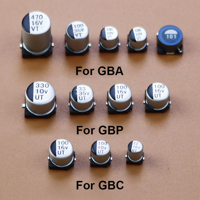 New Capacitor Set for GBP GBC GBA GBA SP
