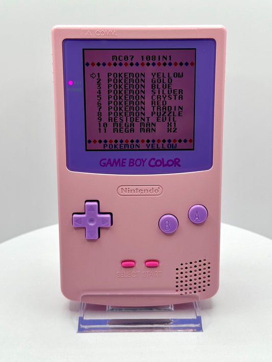Nintendo Game Boy Color Pink & Purple with IPS Screen