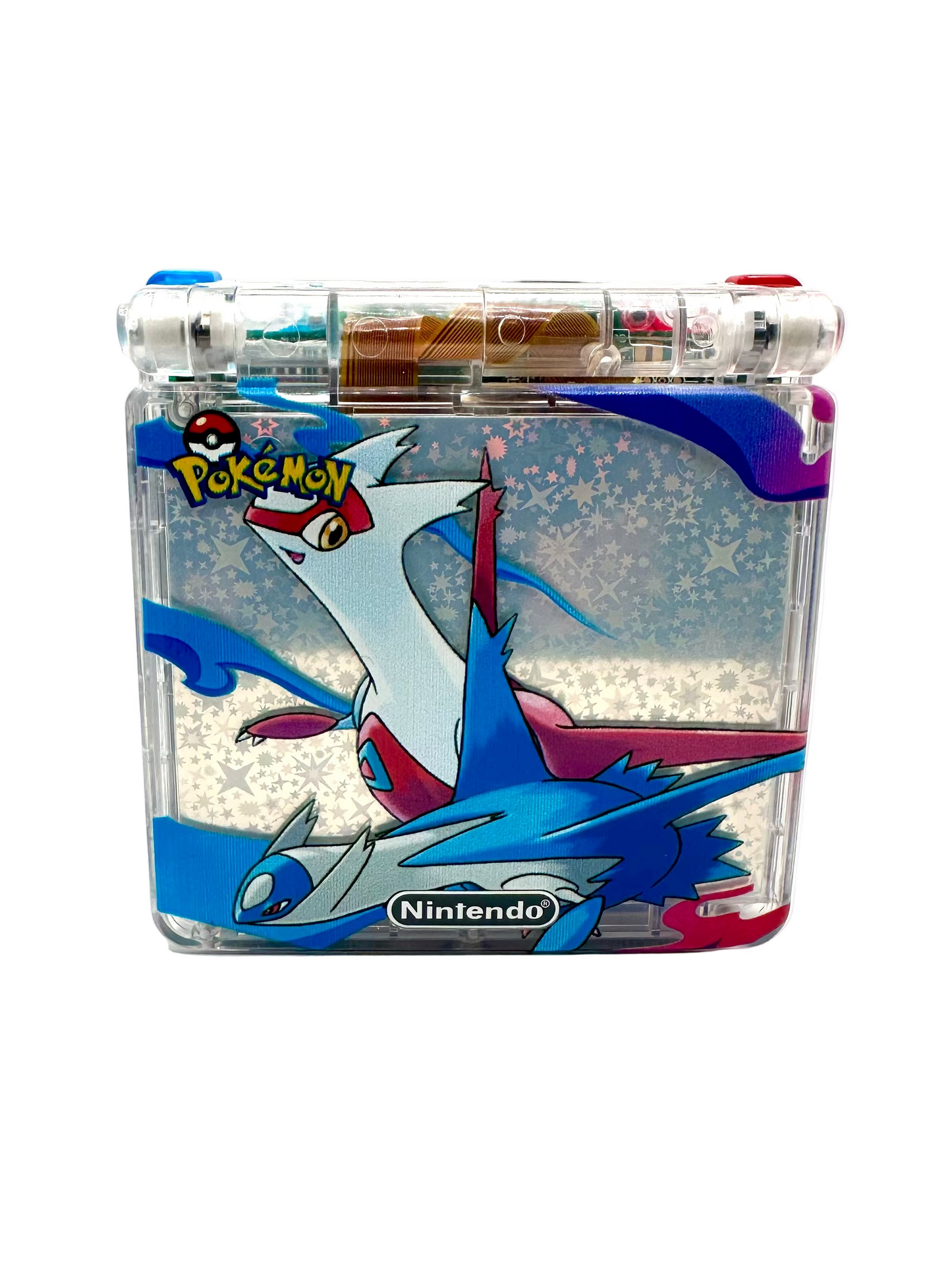 Latias and Latios Game Boy Advance SP with IPS Screen & Button LEDs
