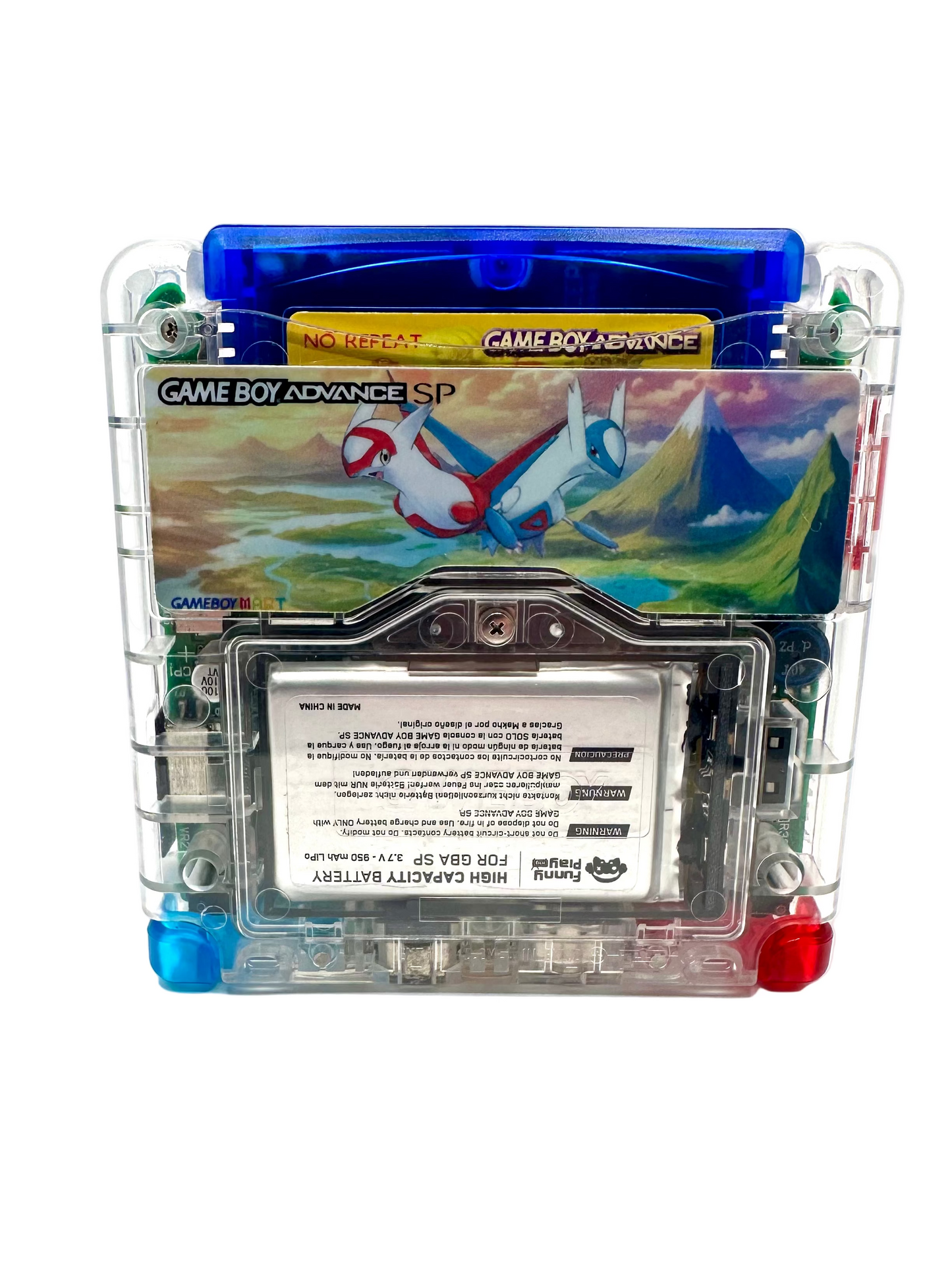 Latias and Latios Game Boy Advance SP with IPS Screen & Button LEDs