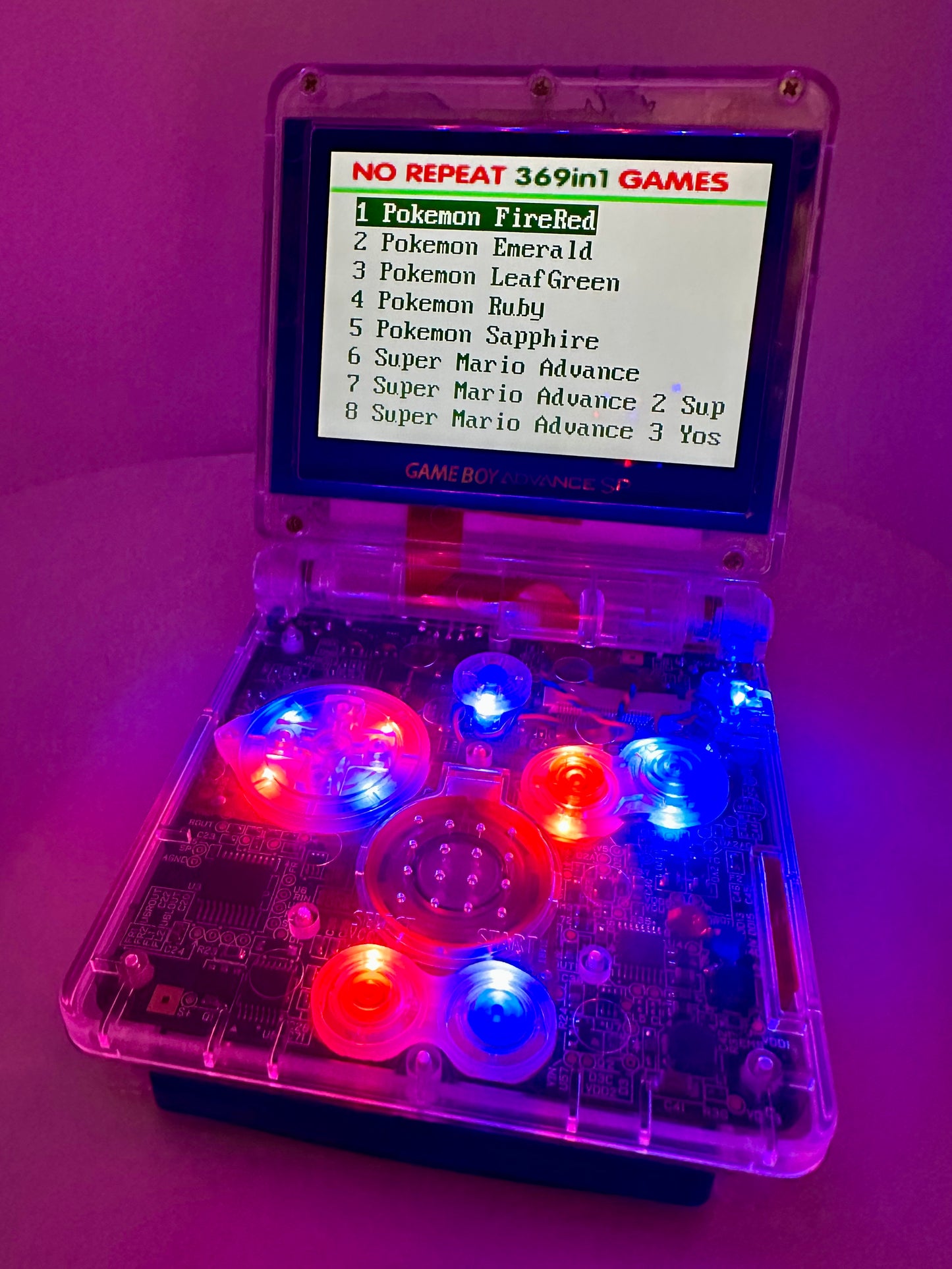 Latias and Latios Game Boy Advance SP with IPS Screen & Button LEDs