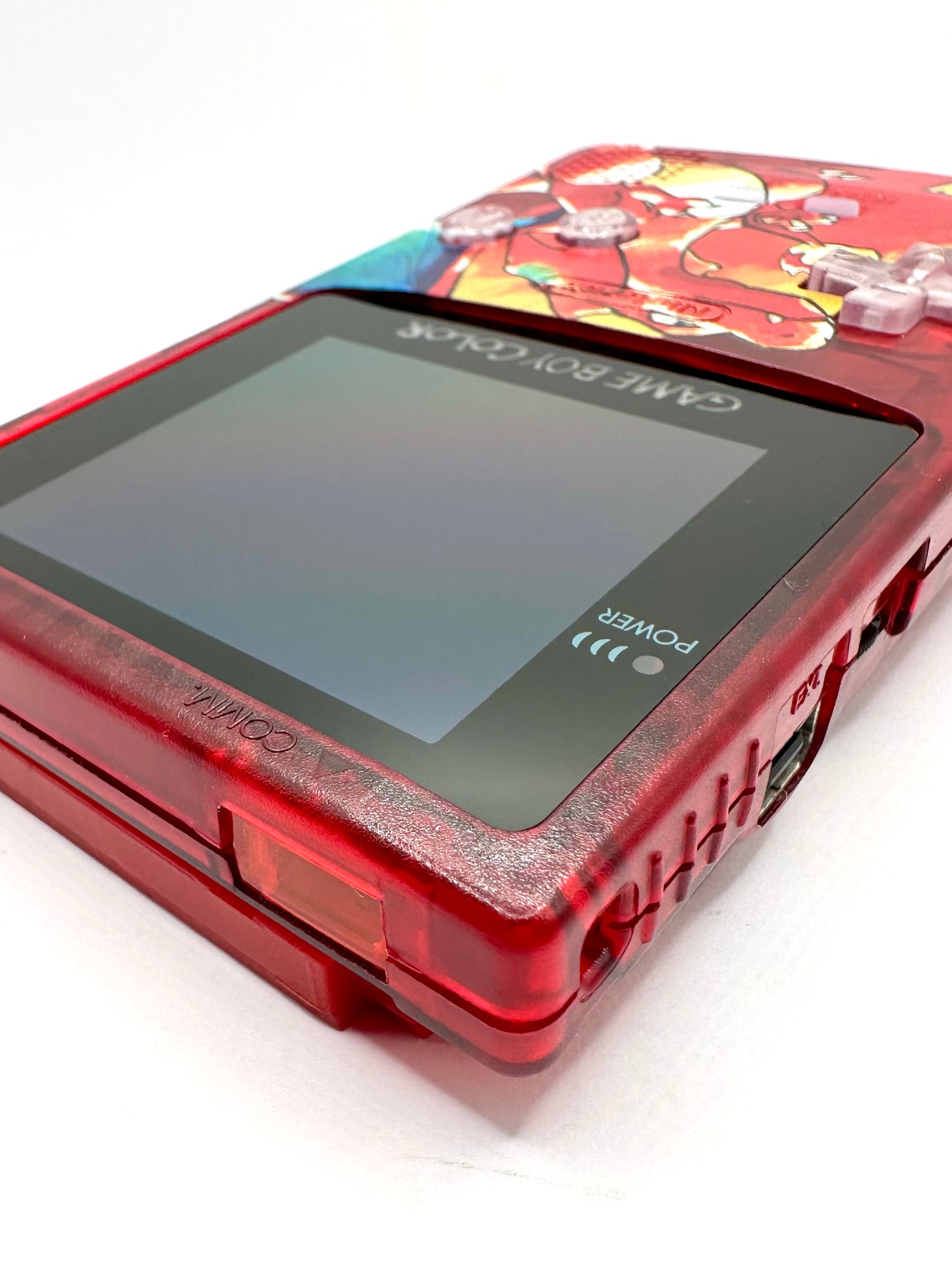 Charizard Game Boy Color with OLED Touch Screen & Button LEDs