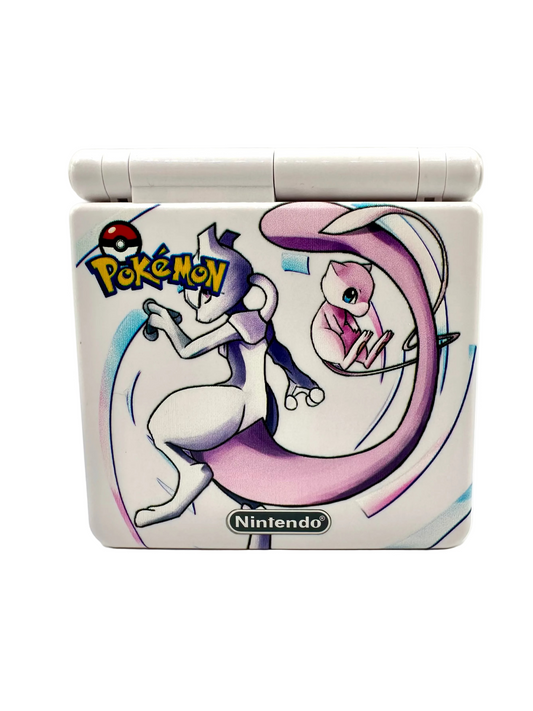 Mewtwo and Mew Game Boy Advance SP with IPS Screen