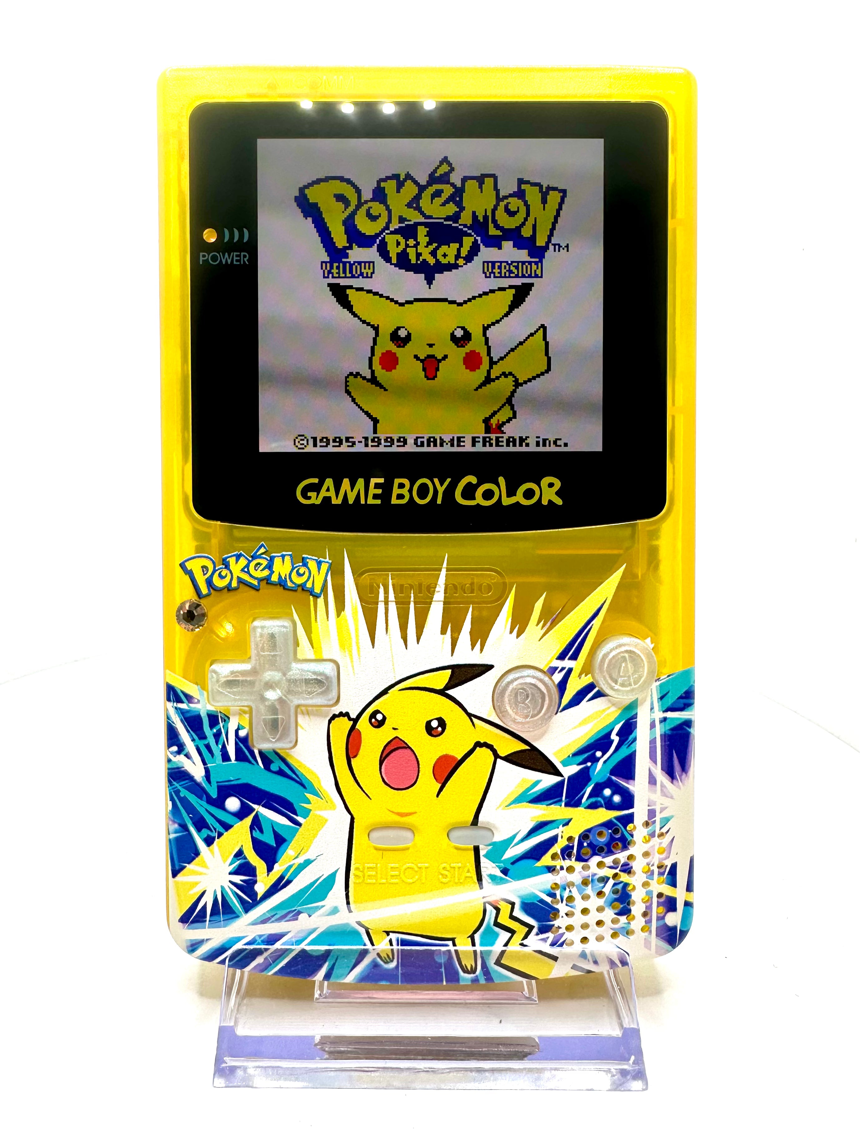 Pikachu Game Boy Color with OLED Touch Screen & Button LEDs – GameBoyMart