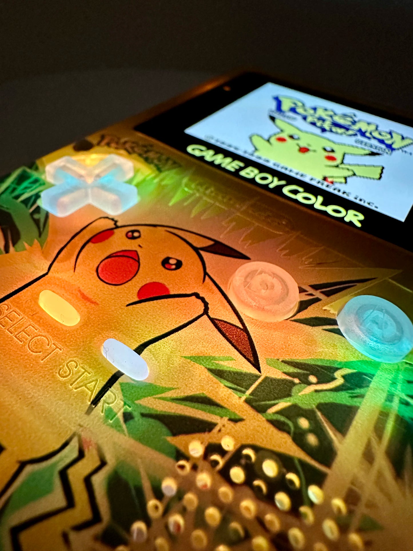 Pikachu Game Boy Color with OLED Touch Screen & Button LEDs – GameBoyMart