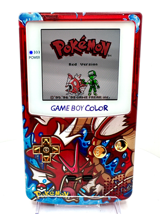 Shiny Gyarados Game Boy Color with OLED Touch Screen