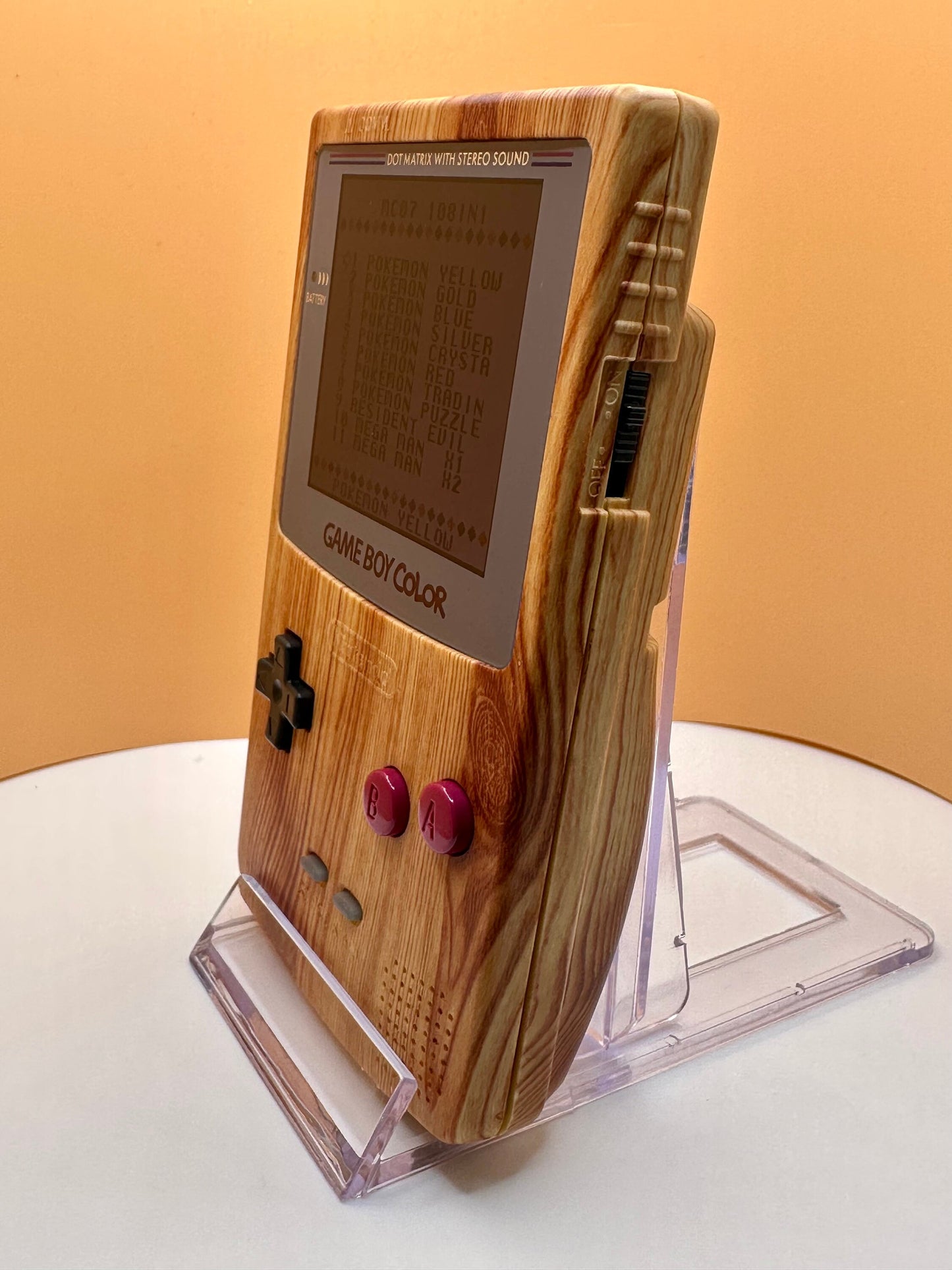 Game Boy Color Wood Grain with IPS Screen