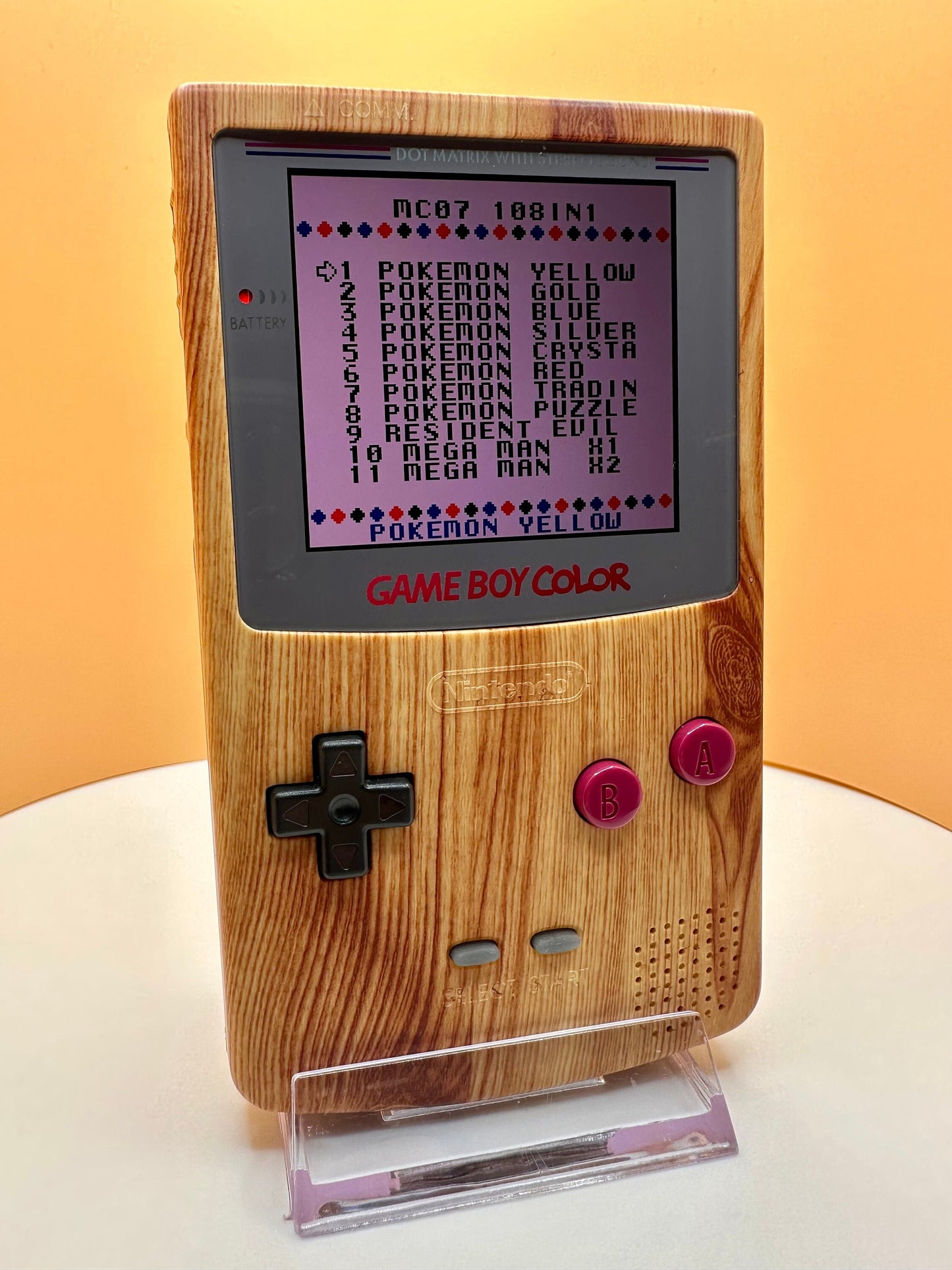 Game Boy Color Wood Grain with IPS Screen