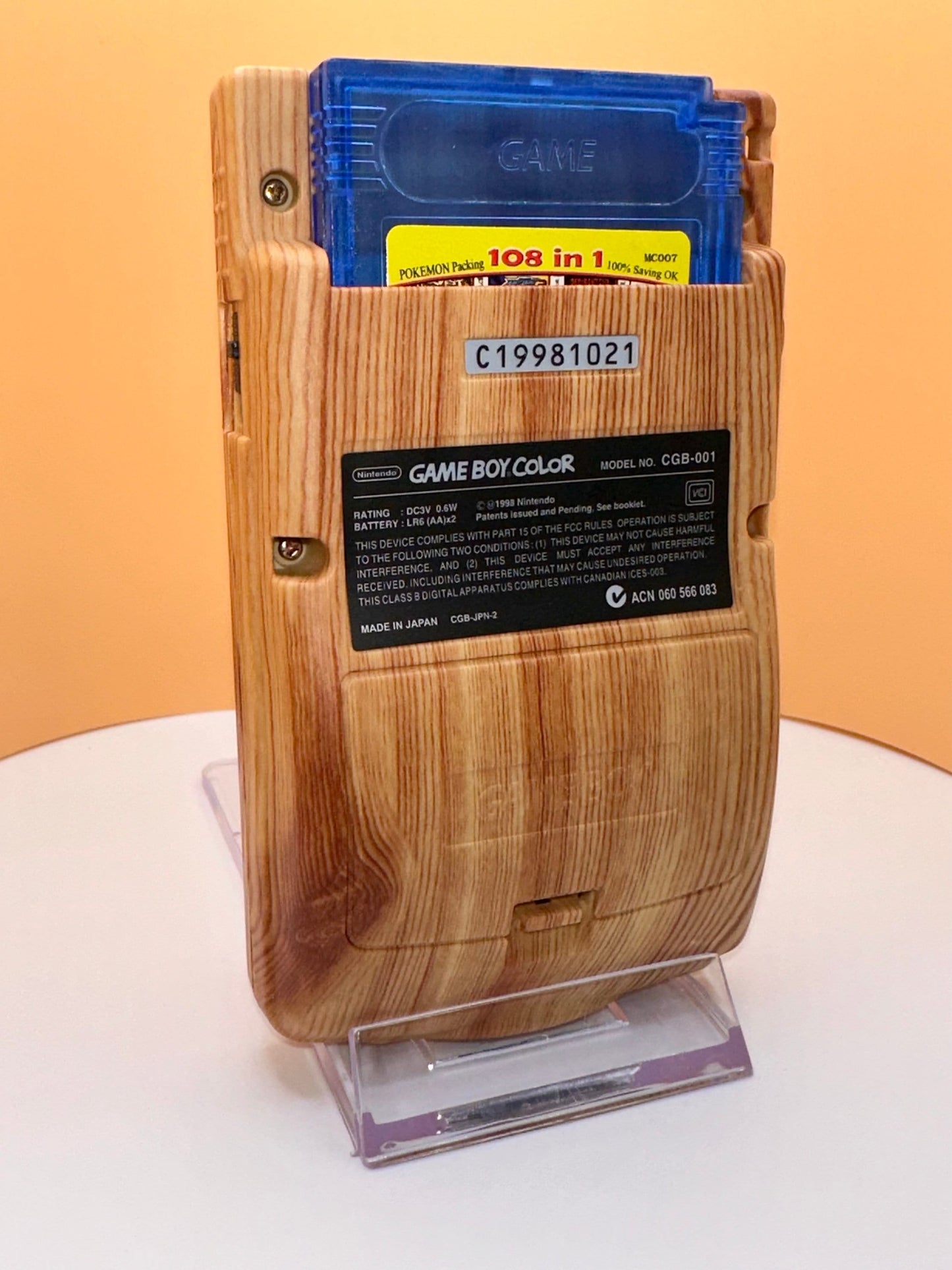 Game Boy Color Wood Grain with IPS Screen